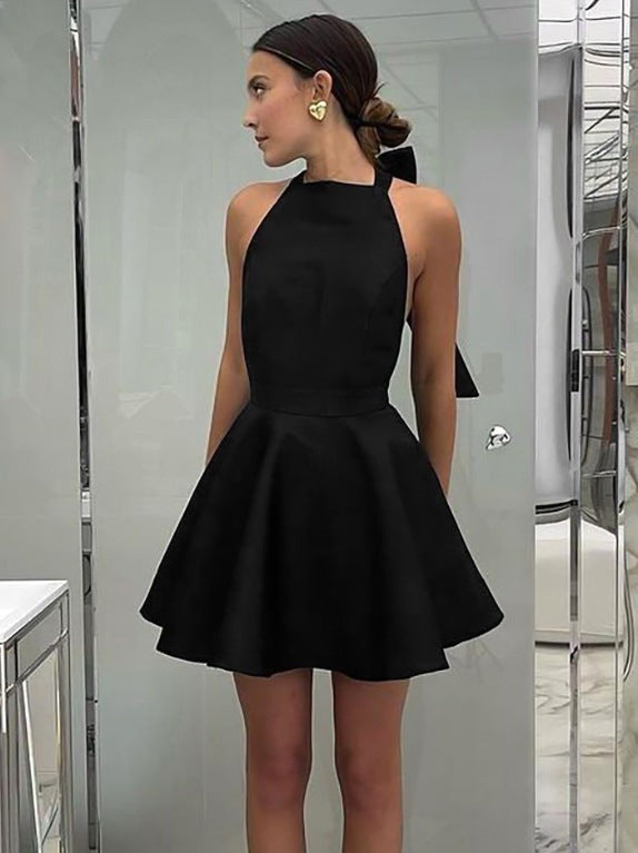 Sylvara Halter Bodycon Dress - Black