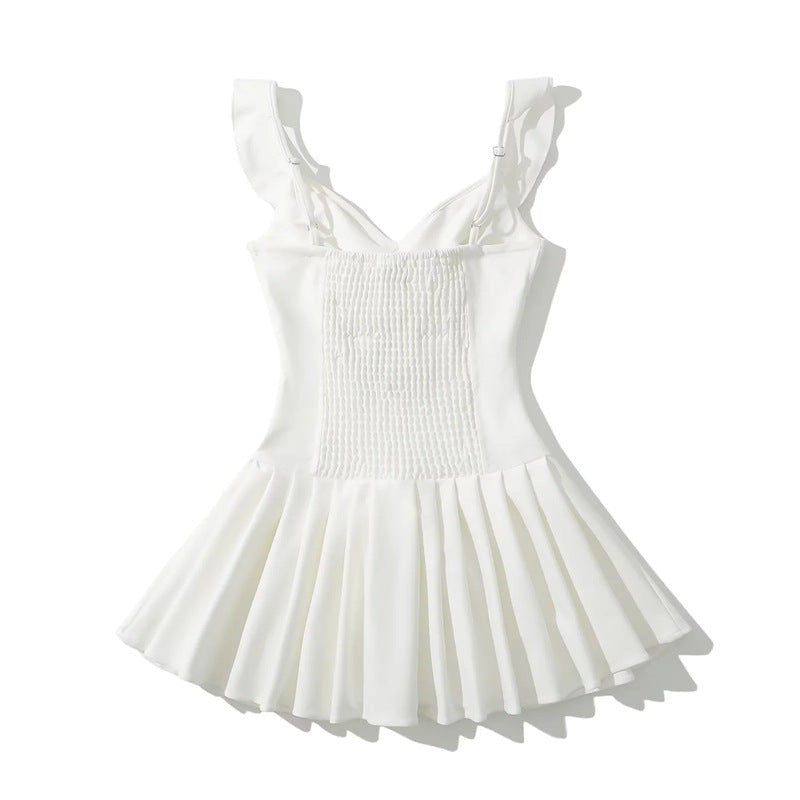 Amorette Bow-Tie Midi Dress - White