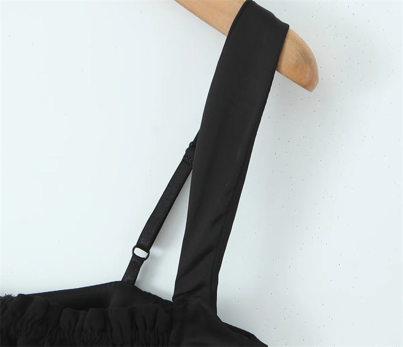 Arlisse Asymmetrical Strap Tank - Black