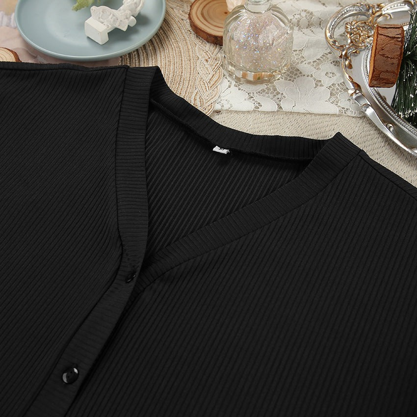 Evanna Soft Knit Lounge Set - Black