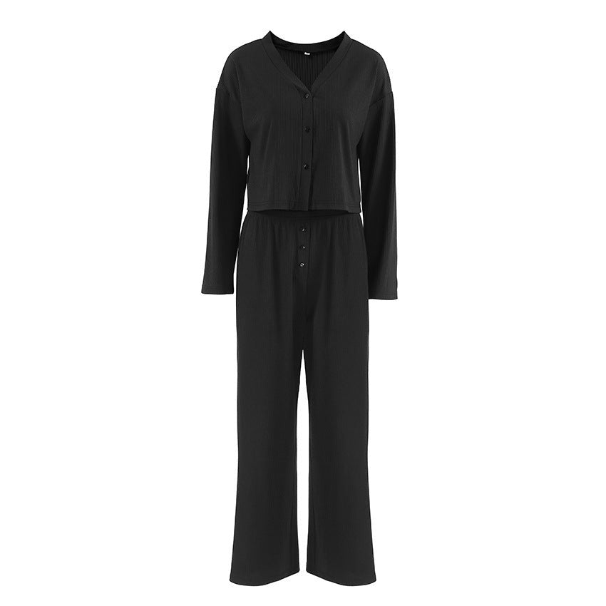 Evanna Soft Knit Lounge Set - Black