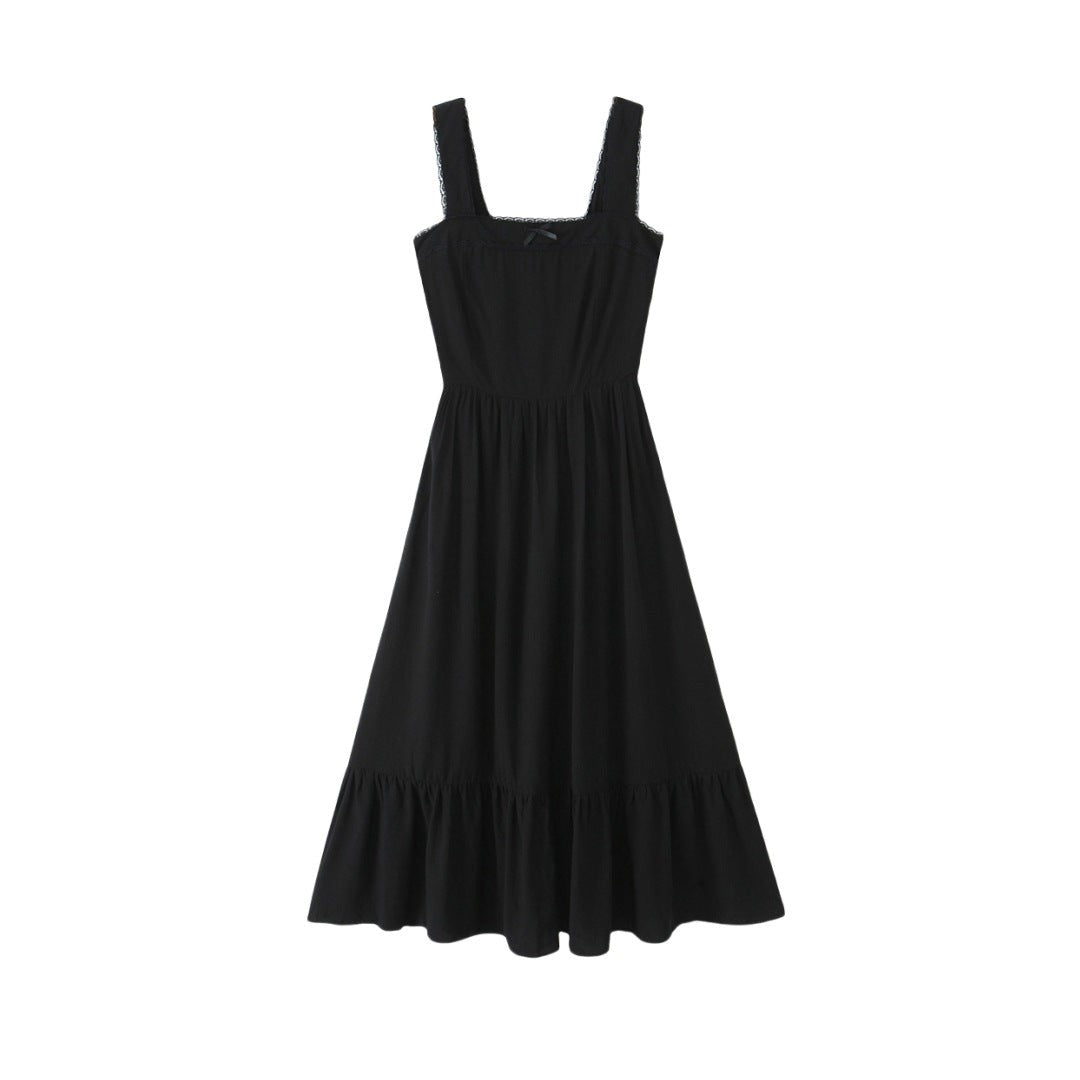Evianne Lace Trim Square Neck Dress
