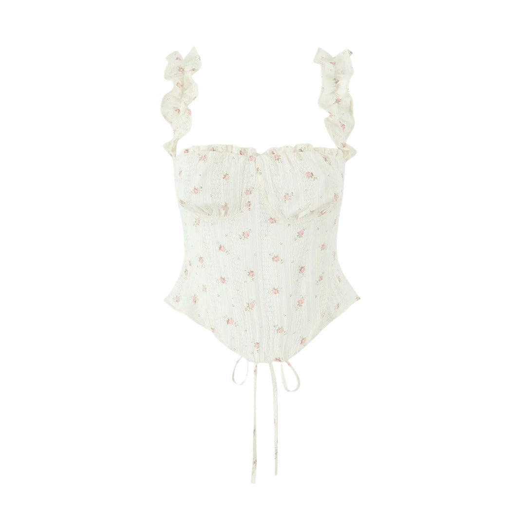 Mirelle Floral Bustier Tiered Skirt Set