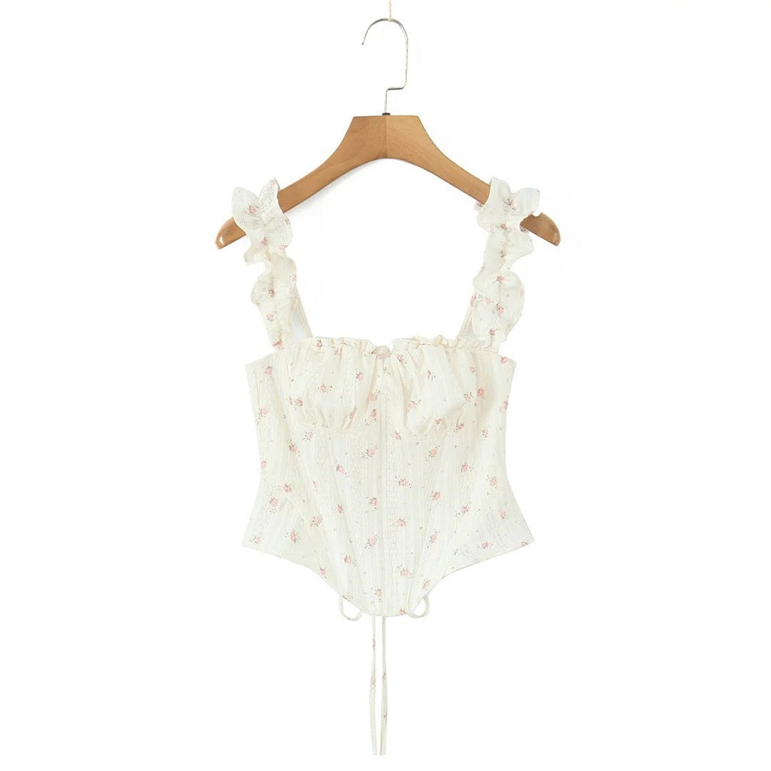 Mirelle Floral Bustier Tiered Skirt Set