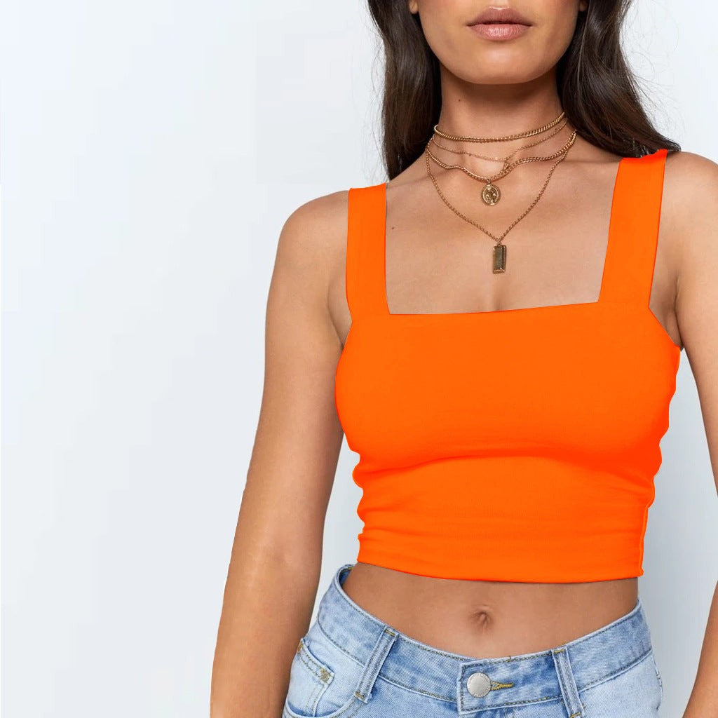 Neon Orange Summer Crop Top