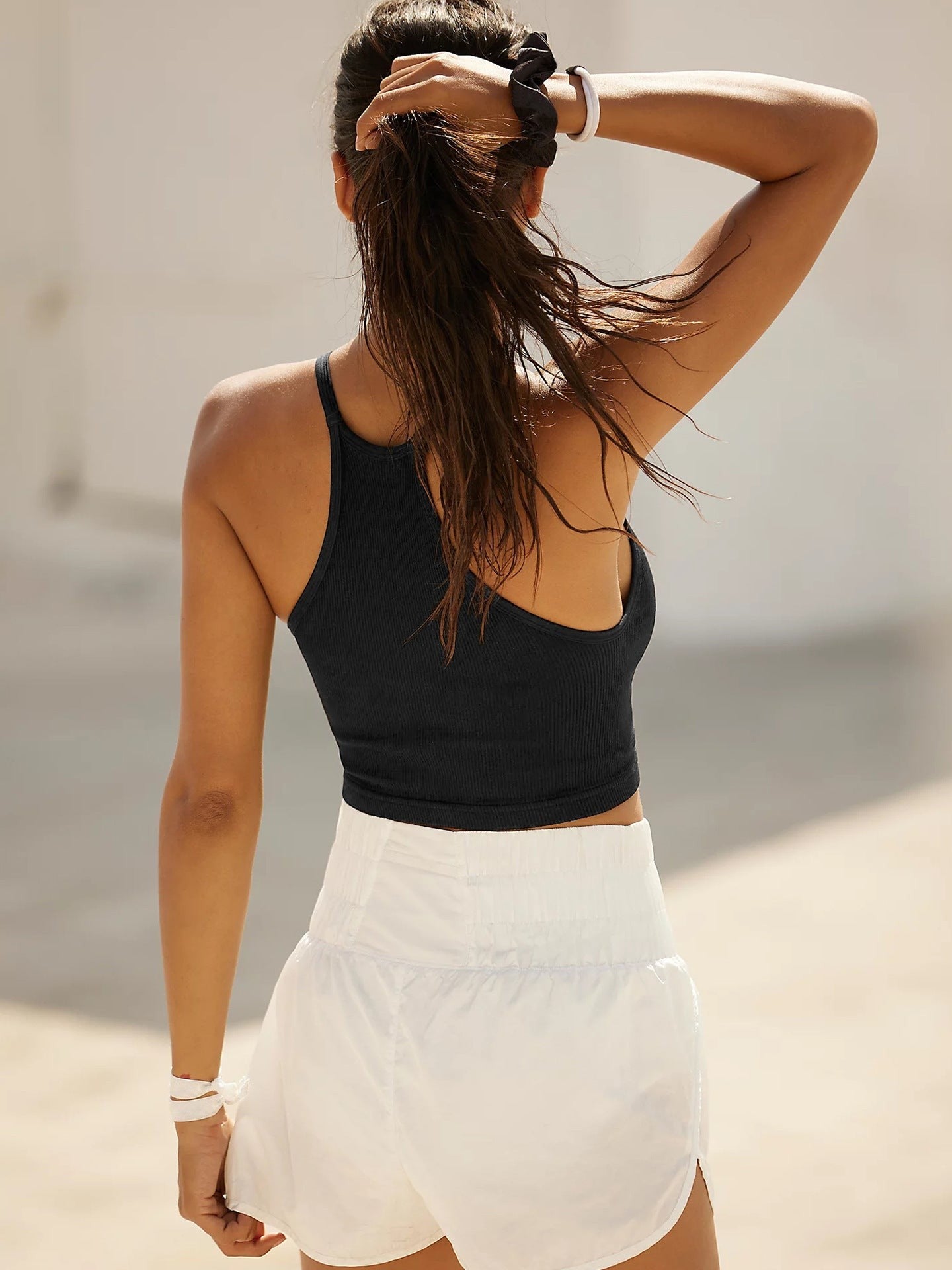 Obsidian Whisper Ribbed Knit Cami