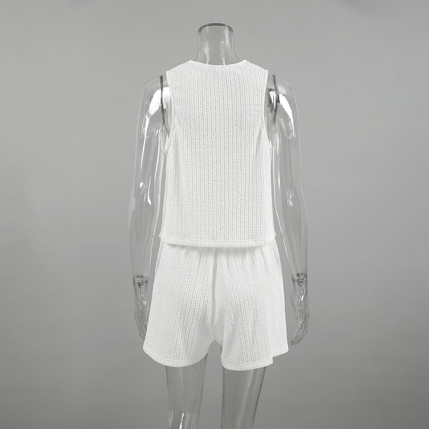 Solviera Corset Shorts Set - White