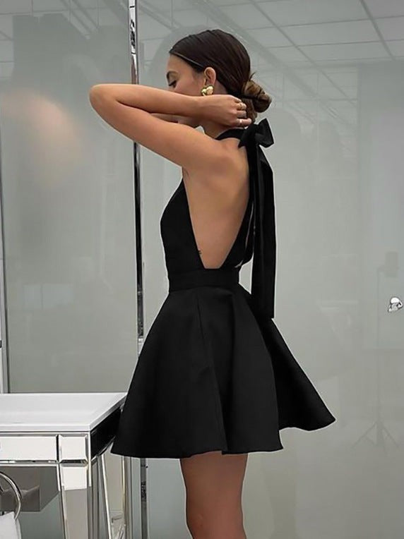 Sylvara Halter Bodycon Dress - Black