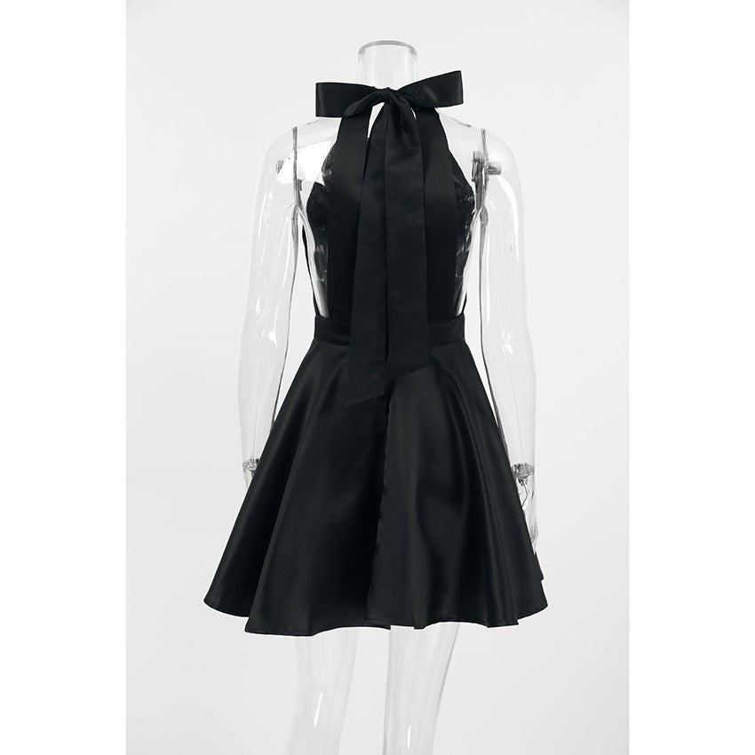 Sylvara Halter Bodycon Dress - Black