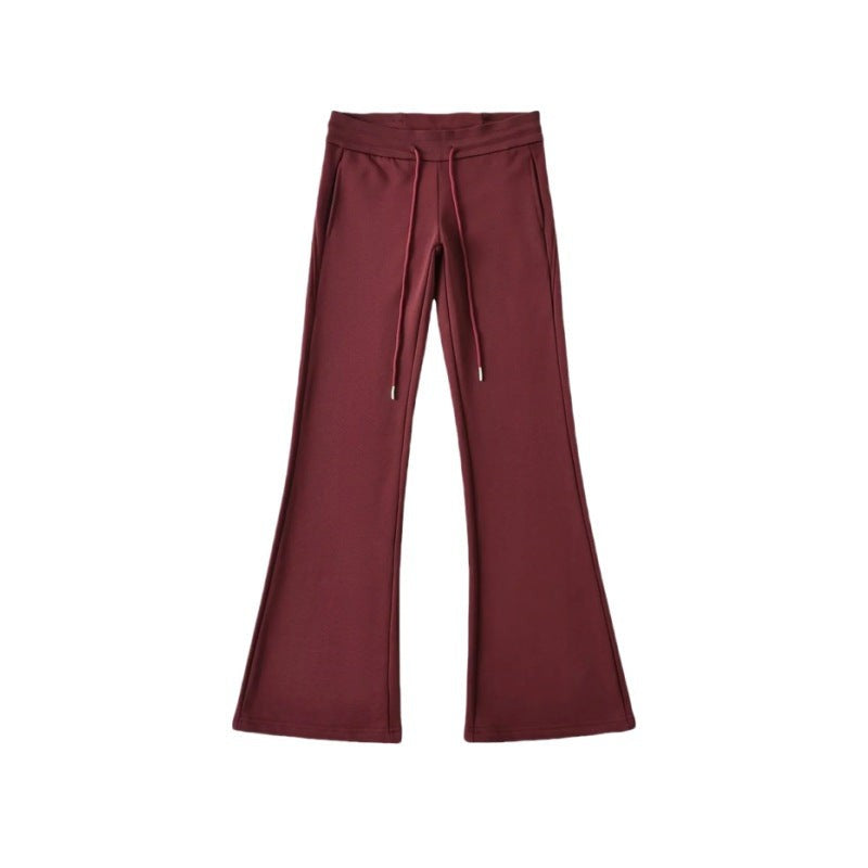 Veyra Low-Waist Flare Lounge Pants - Burgundy