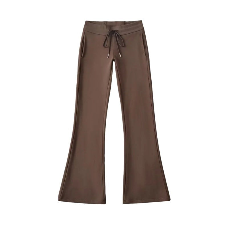 Veyra Low-Waist Flare Lounge Pants - Coffee