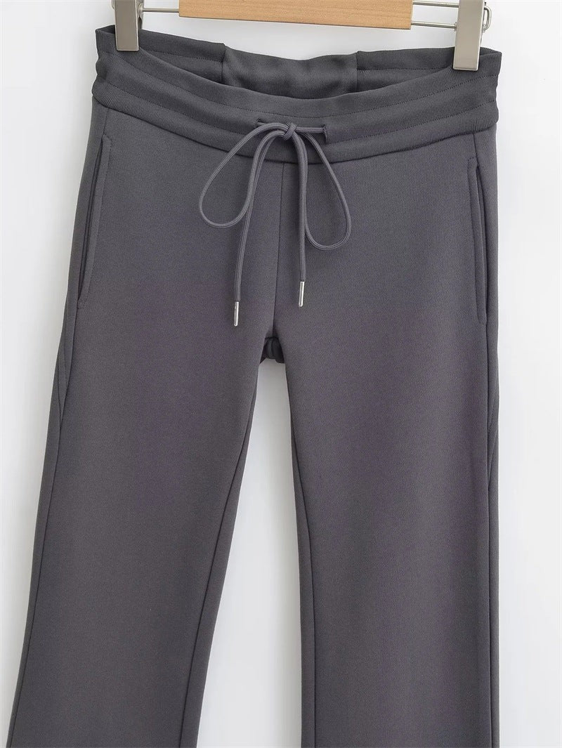 Veyra Low-Waist Flare Lounge Pants - Gray