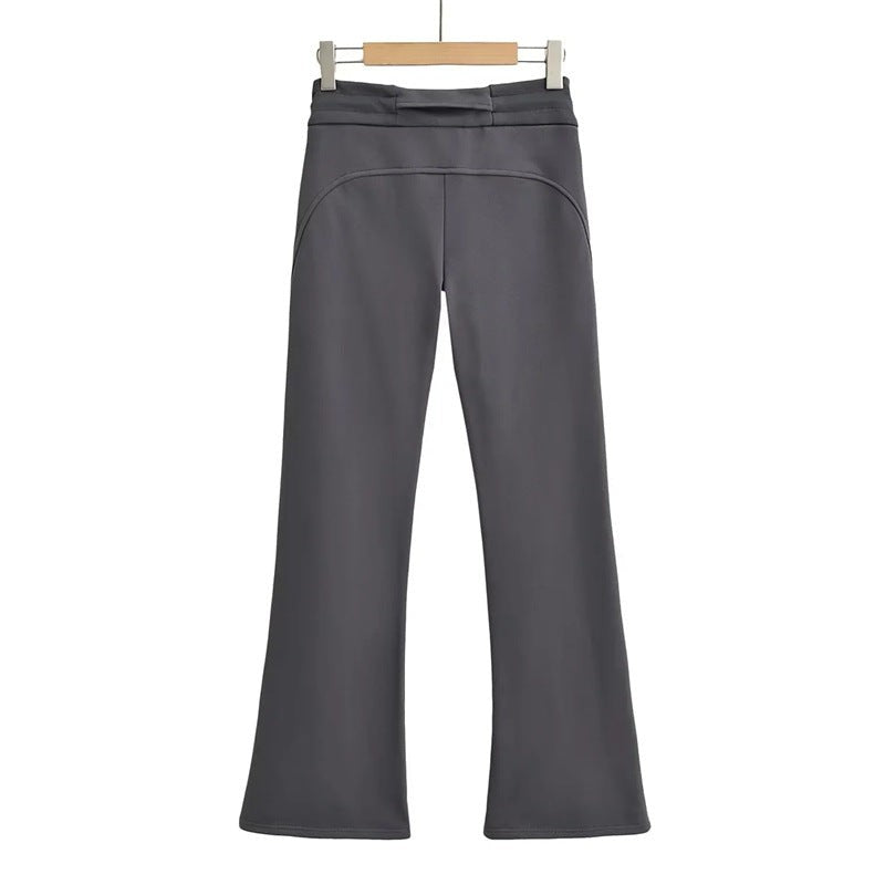 Veyra Low-Waist Flare Lounge Pants - Gray