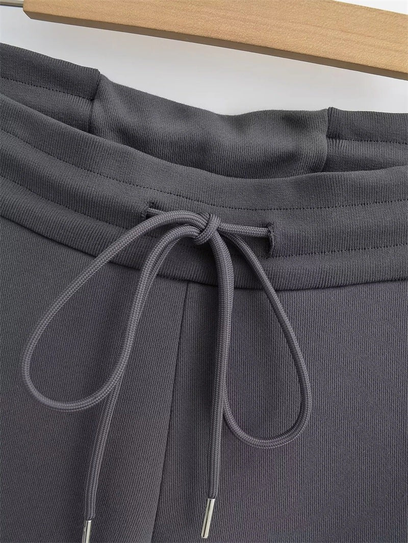 Veyra Low-Waist Flare Lounge Pants - Gray