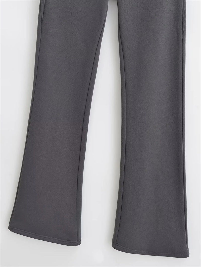 Veyra Low-Waist Flare Lounge Pants - Gray