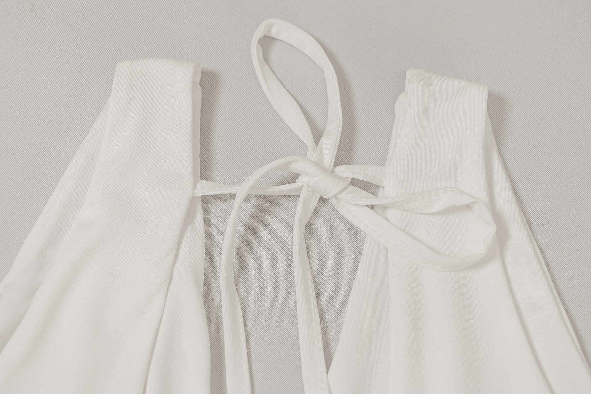 White Tie-Back V-Neck Halter Top